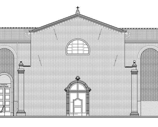 Restituzione grafica - piantina e rilievo istituto alberghiero Pellegrino Artusi Forlimpopoli - Marco Gatelli tecnico geometra di Forlì