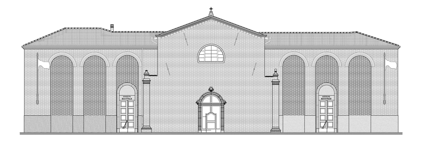 Restituzione grafica - piantina e rilievo istituto alberghiero Pellegrino Artusi Forlimpopoli - Marco Gatelli tecnico geometra di Forlì