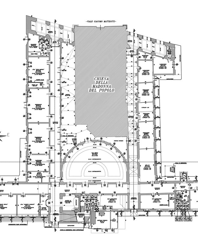 Restituzione grafica - piantina e rilievo istituto alberghiero Pellegrino Artusi Forlimpopoli - Marco Gatelli tecnico geometra di Forlì